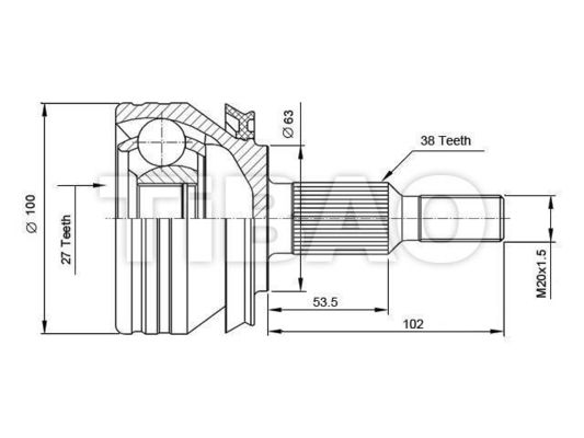 7H0498099 Transmission Parts C.V Joint