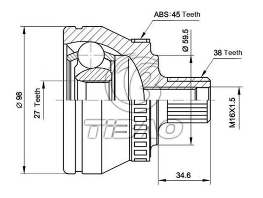 8D0498099D Transmission Parts C.V Joint