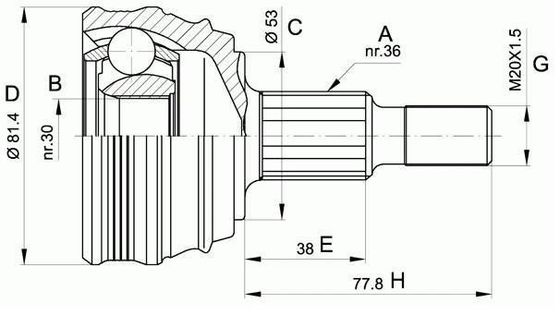 1J0498099 Transmission Parts C.V Joint